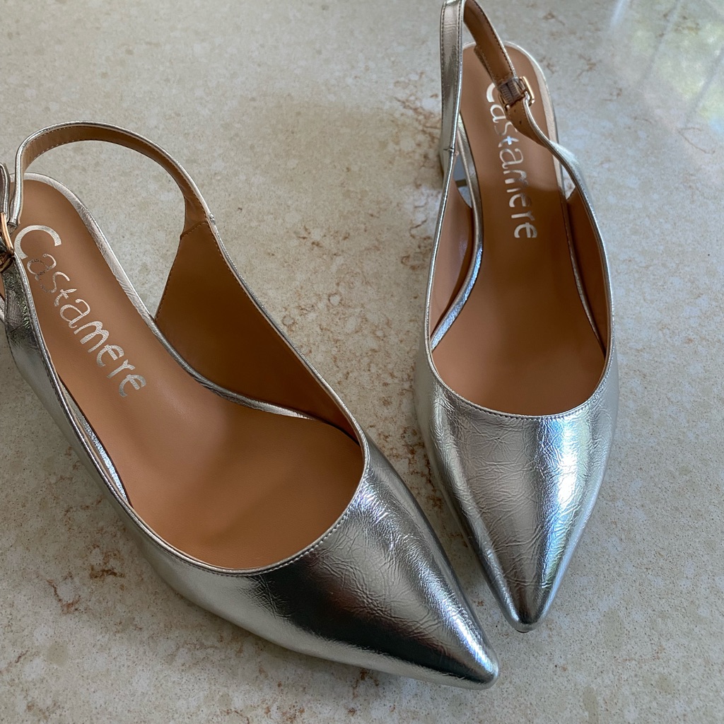 Silver Sling Backs